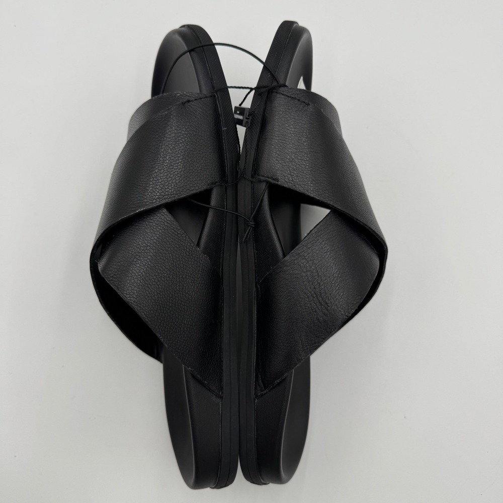 NEW Banana Republic Crossover Leather Slide Sandals 9 Black Minimalist 629080 - Picture 5 of 15